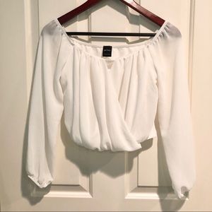 Privy White Off-The-Shoulder Top w/ Puff Sleeves